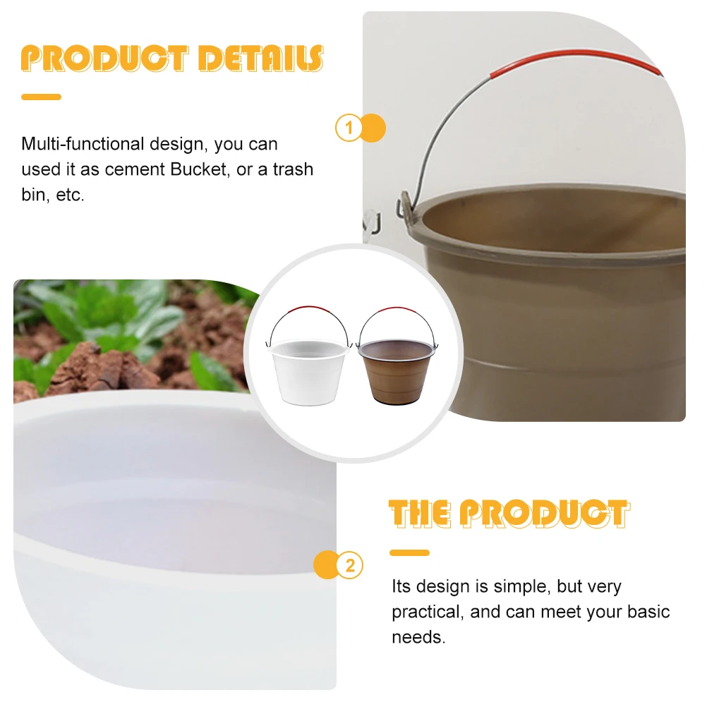

2 шт., утолщенное пластиковое цементное ведро, сверхмощная бочка для хранения на строительной площадке, многофункциональное ведро с защитой от падения, инструмент для рисования