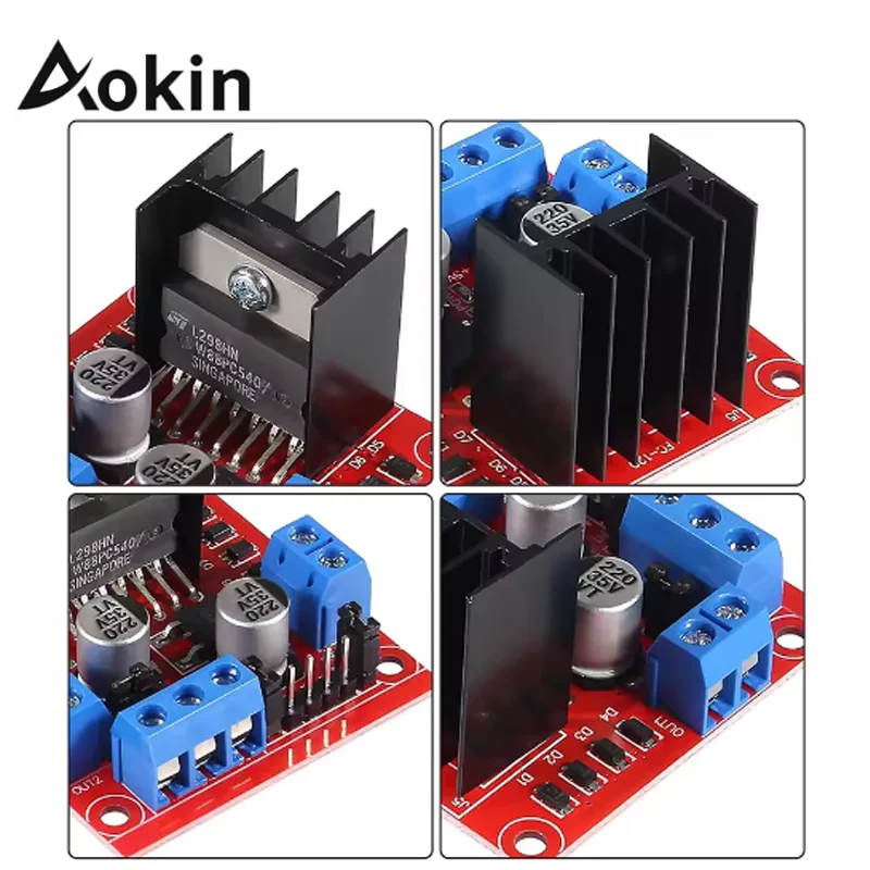 Aokin L298N Motor Drive Controller Board DC Dual H-Bridge Robot Stepper Motor Control and Drives Module for Arduino image 3