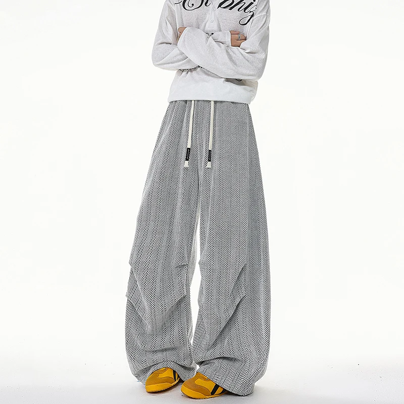 Men's Straight Leg Wide Fit Sweatpants Soft Chenille French Terry Lounge Pants Relaxed Trousers for Spring Autumn