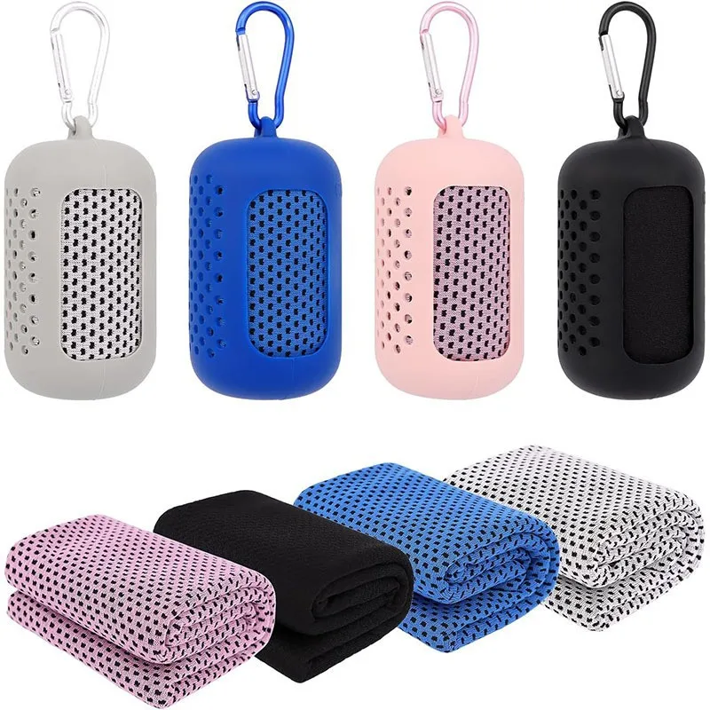 

Portable Circular Silicone Wrapped Cold Towel Cooling Towel Quick Drying Microfiber Towels Beach Accessories Towel Sport Fitness