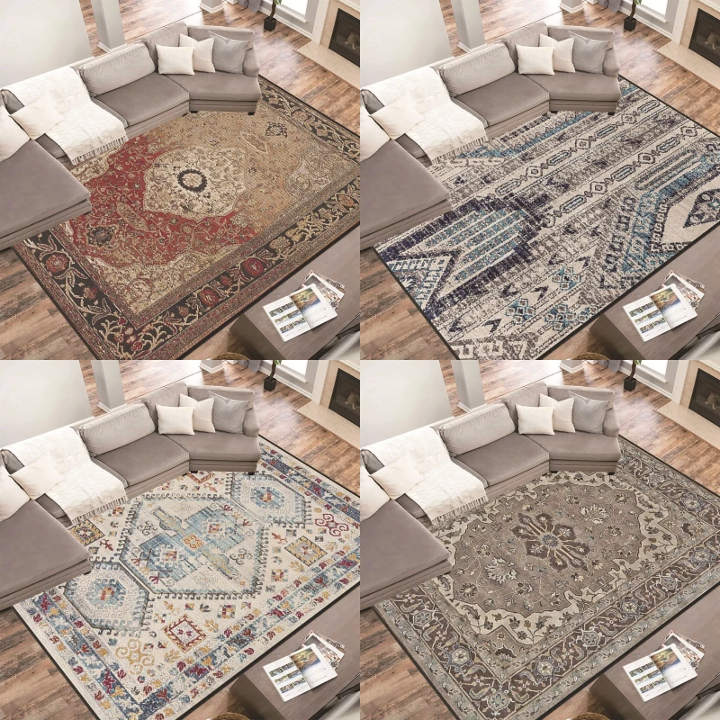الرجعية البوهيمي الفارسي الطباعة غرفة المعيشة وسجاد غرفة النوم منطقة كبيرة السجاد لديكور المنزل عدم الانزلاق أريكة الحصير لغرفة النوم #1
