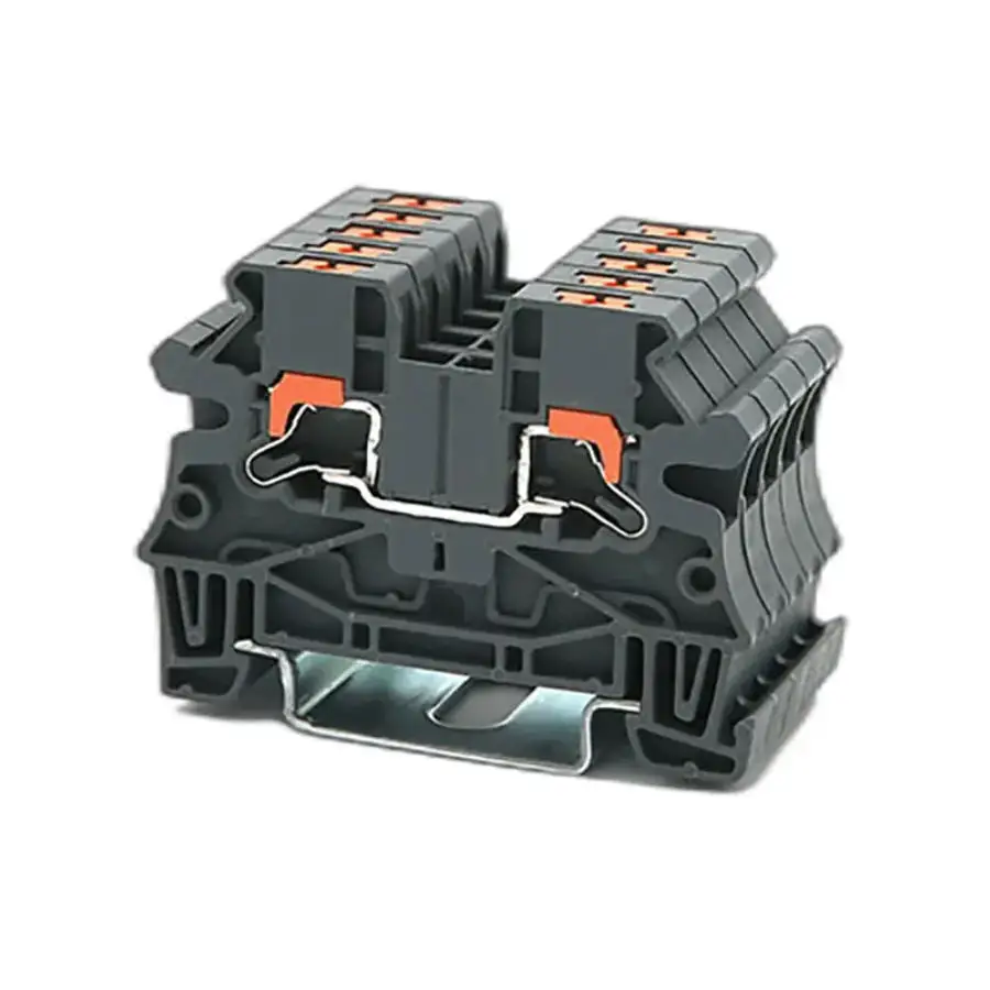 80pcs PTV6 1000V/41A 6m㎡ Side Contact Push-in Spring Connection RPI6 Din Rail Terminal Block Approved by U/L CE RoHS