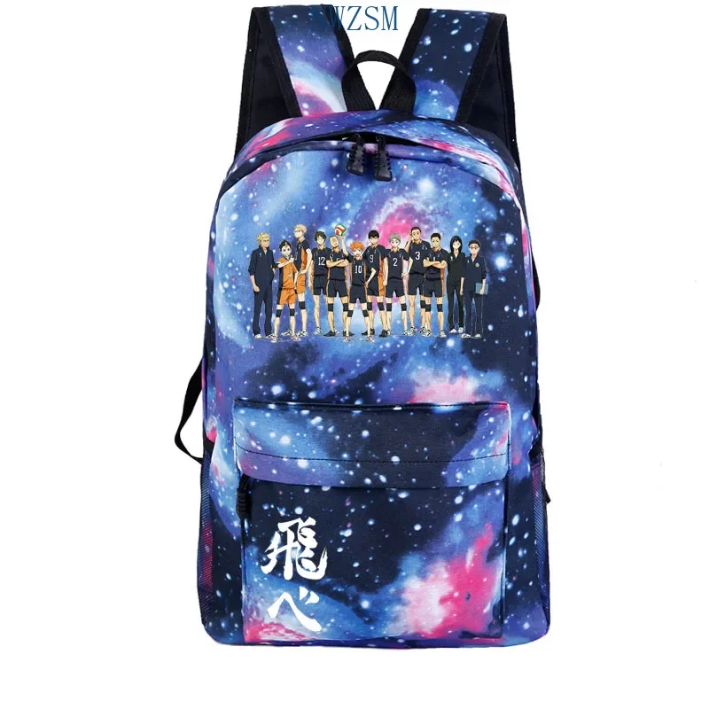 Anime Haikyuu Karasuno Mochila Unisex Nylon Schoolbag, Sacos de Viagem, Bolsa de Ombro Laptop, Estudante, Moda