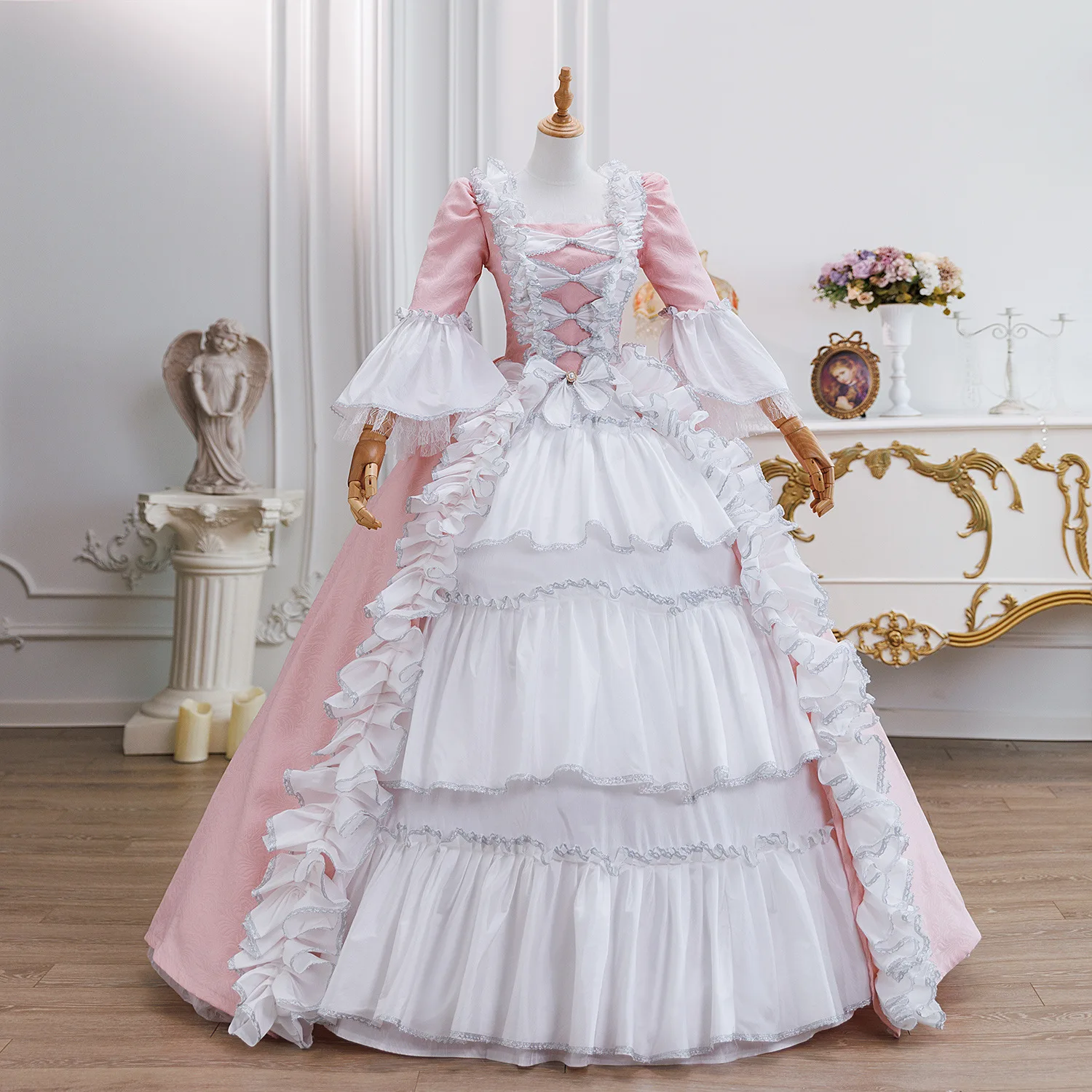 French Court Dress Performance Costume, Travel Catwalk Makeup Ball Annual Meeting Princess Dress Drama Flower Wedding Abendkleid