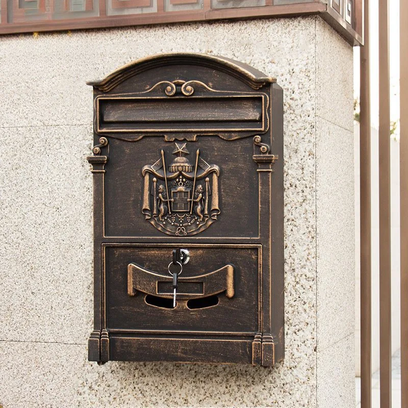 HYS cast aluminum mailbox door mailbox photography props household suggestion box mailbox outdoor stainless steel parts