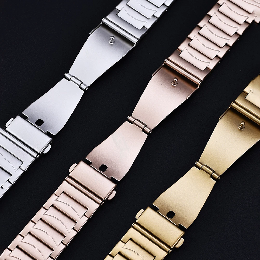 Tali baja tahan karat untuk jam tangan Apple, tali jam tangan Apple, sabuk gelang correa logam, seri iwatch 7 6 5 SE 8 Ultra 49mm 45mm 41mm 40mm 44mm