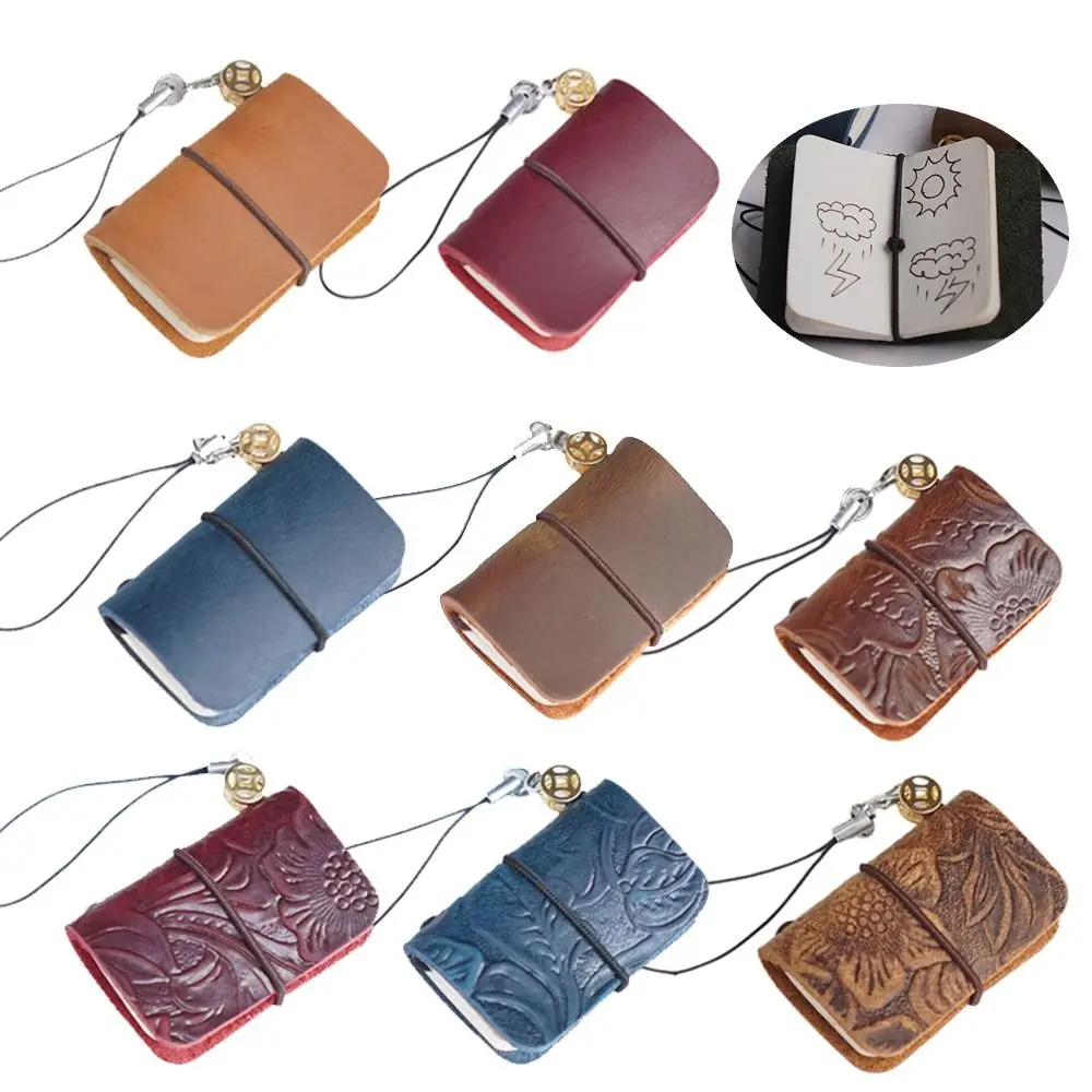 Creative Cow Leather Mini Notebook Handbook Multi-Purpose Use Portable Notebook 32 Sheet 64 Page Ultra-small Notebook Travel