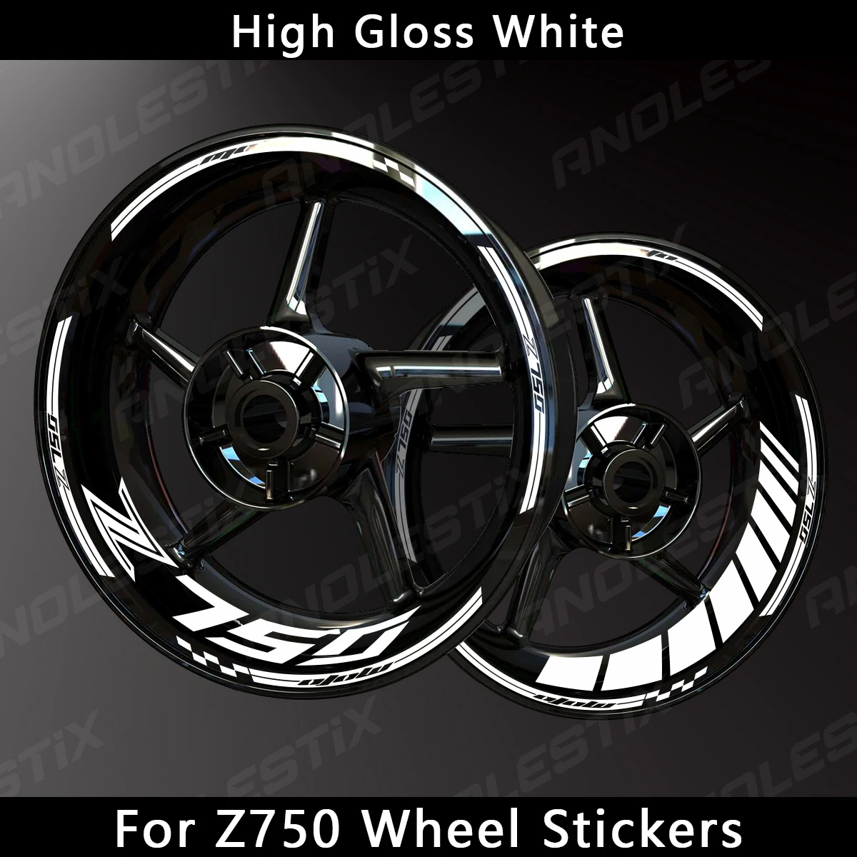 AnoleStix Reflective Motorcycle Wheel Sticker Hub Decal Rim Stripe Tape For Kawasaki Z750 2024 20223 2022 2021 2020 2019 2018