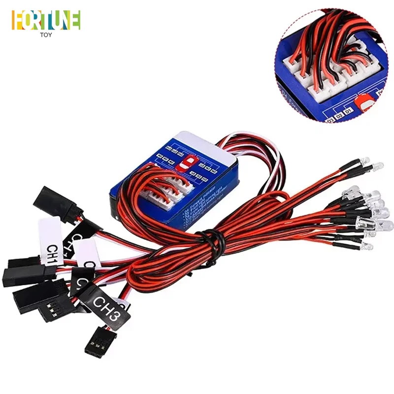 Rc 12 Led Lighting System Kit Smart Simulation Lights 1/10 Drift On Road Rc Car Yokomo Tamiya Hop-Up Options Remote Control