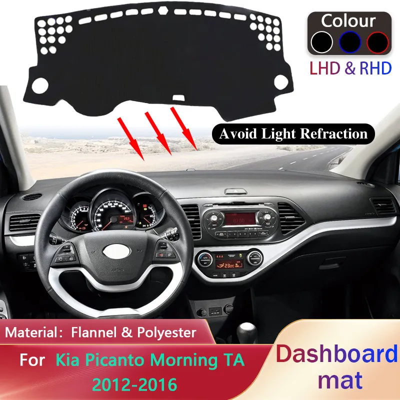 

Car Dashboard Pad for Kia Picanto Morning TA 2012 2013 2014 2015 2016 X-line Sunshade Mat Carpet Cover Cushion Cape Accessories
