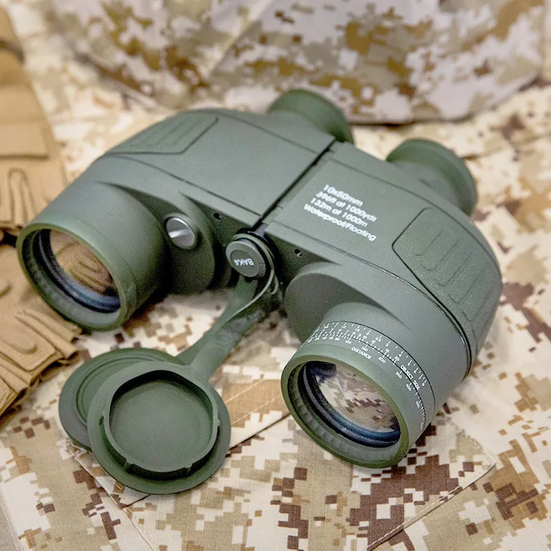 Binoculars 10x50 Telescope Rangefinder Professional Waterproof BAk4 Prism Powerful High Power Telescope Boating Bird Watching
