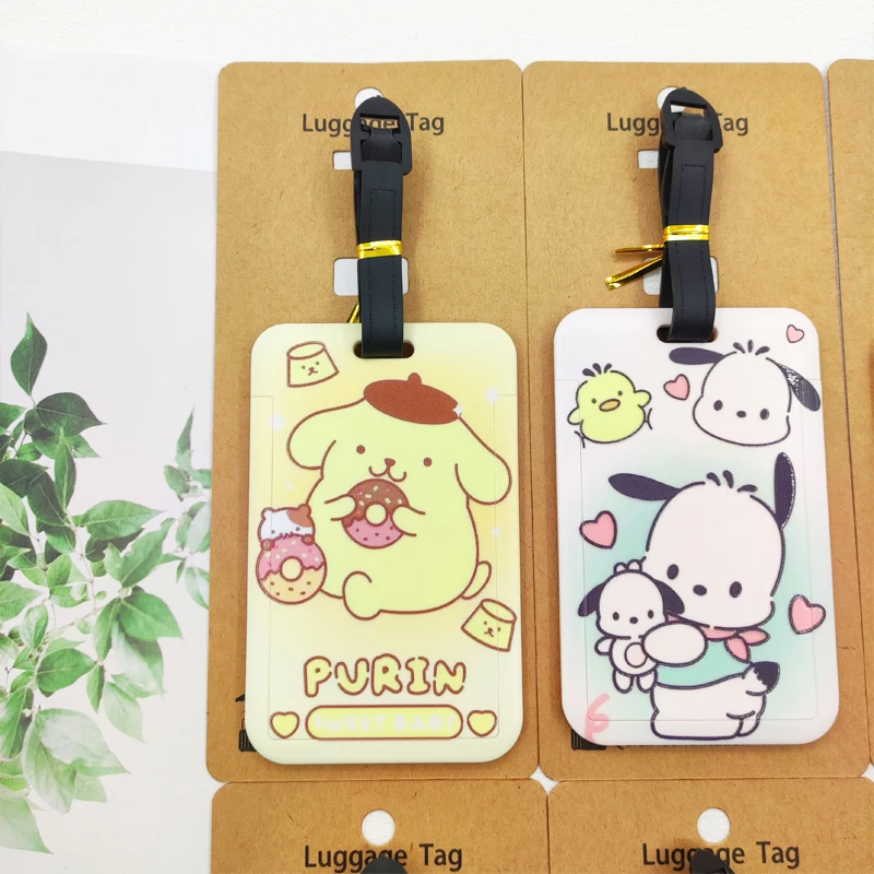 علامات أمتعة السفر Hello Kitty، حامل عنوان حقيبة السفر اللطيفة، علامات الصعود للأمتعة، ملصق محمول للفتيات