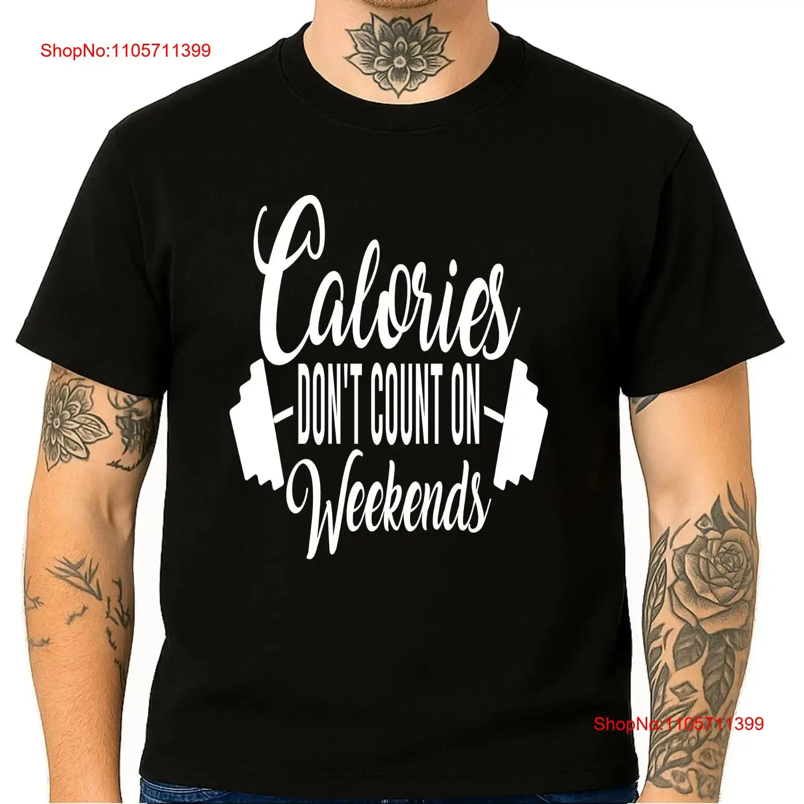 Funny Gym T Shirt Calories Dont Count Weekends Fitness Workout long or short sleeves vintage Washed Slightly fashion Breathable