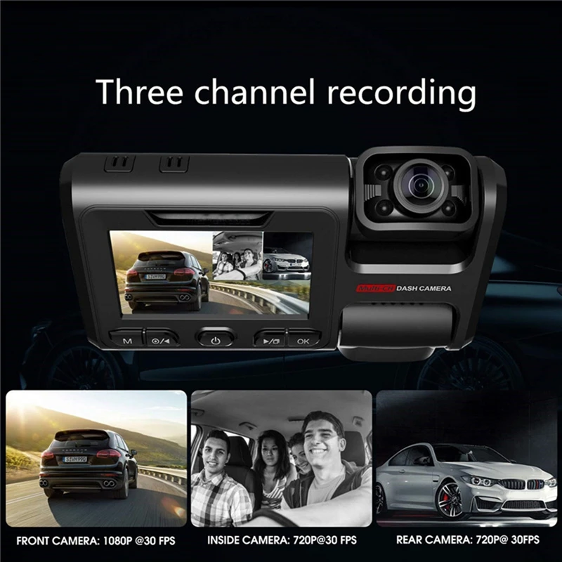 

2K + 1080P + 1080P Car DVR Wifi Logger Night Vision Dual Lens Dash Cam Car Camcorder