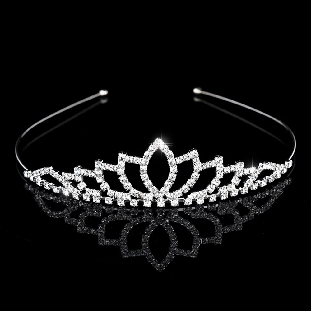 Bridal Crystal Rhinestone Pearl Tiaras and Crowns Headband Kid Flower Girls Bridesmaid Wedding Hair Accessiories Hair Jewelry