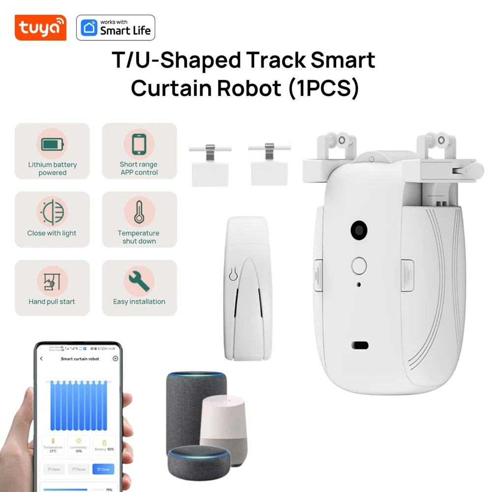 

Стильный мотор для штор Tuya для T U Track WIFI Tuya, автоматический открытый умный электрический робот для штор, приложение, голосовое управление Alexa