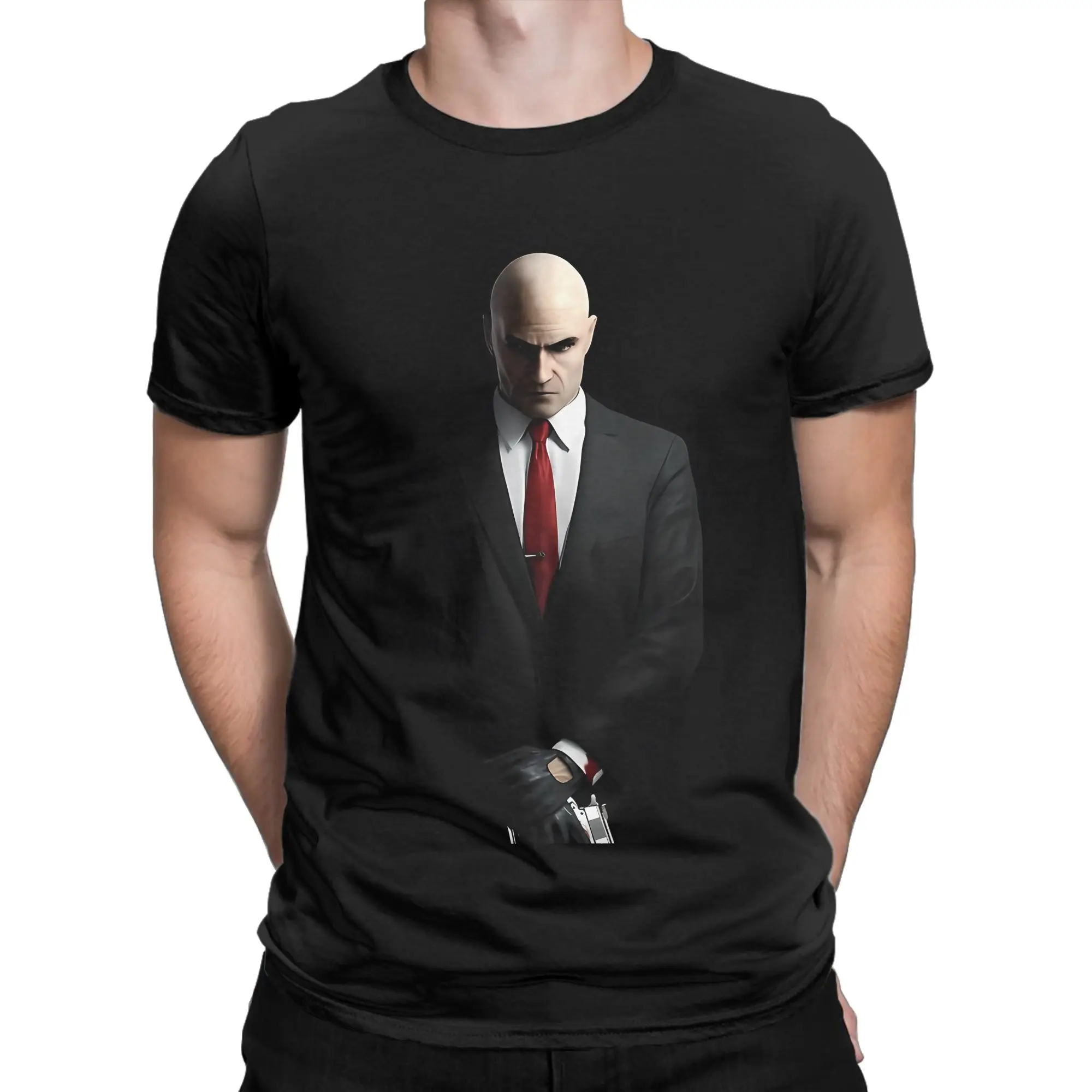 Hitman Absolution Agent 47 Novelty 100% Cotton T-Shirt Hitman Tops Tees For Men