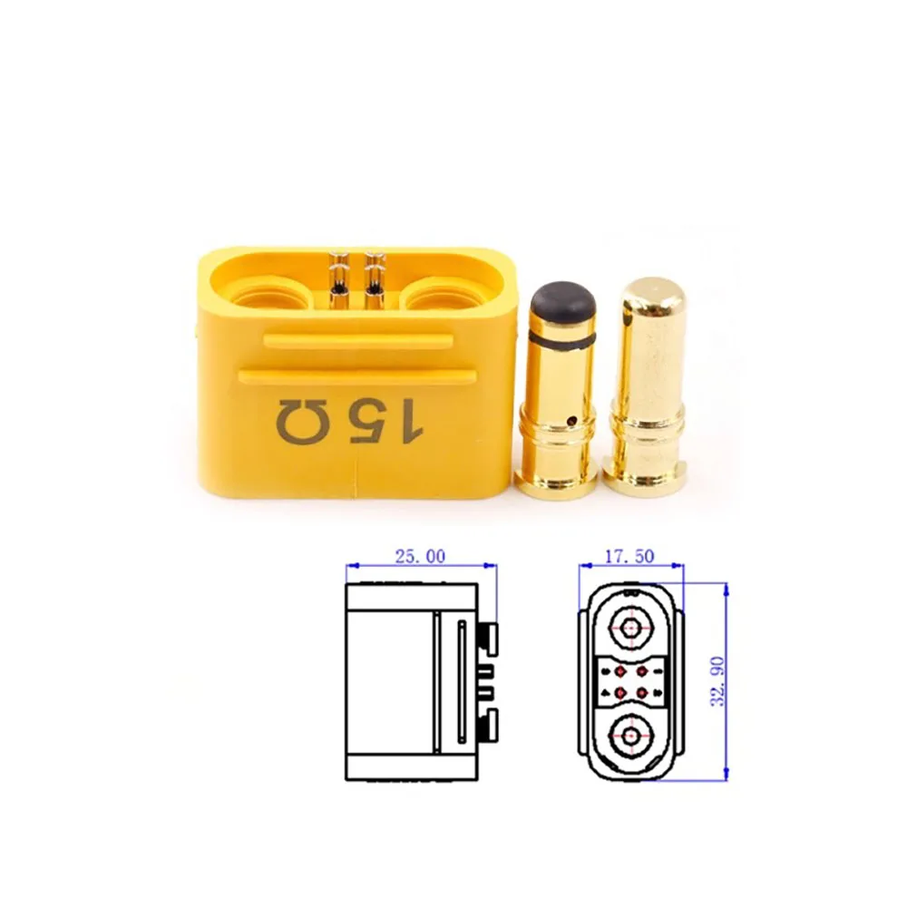 AS150U AS150UPW(2+4) male&female anti-spark model aircraft plug with signal needle/waterproof/high current Connector for amass