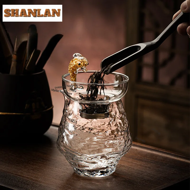 Malleolar Stria Thicken Glass Tea Separator Infusor Boutique Tea Strainer Dispenser Tea Maker Tea Filter Tea Services Collection