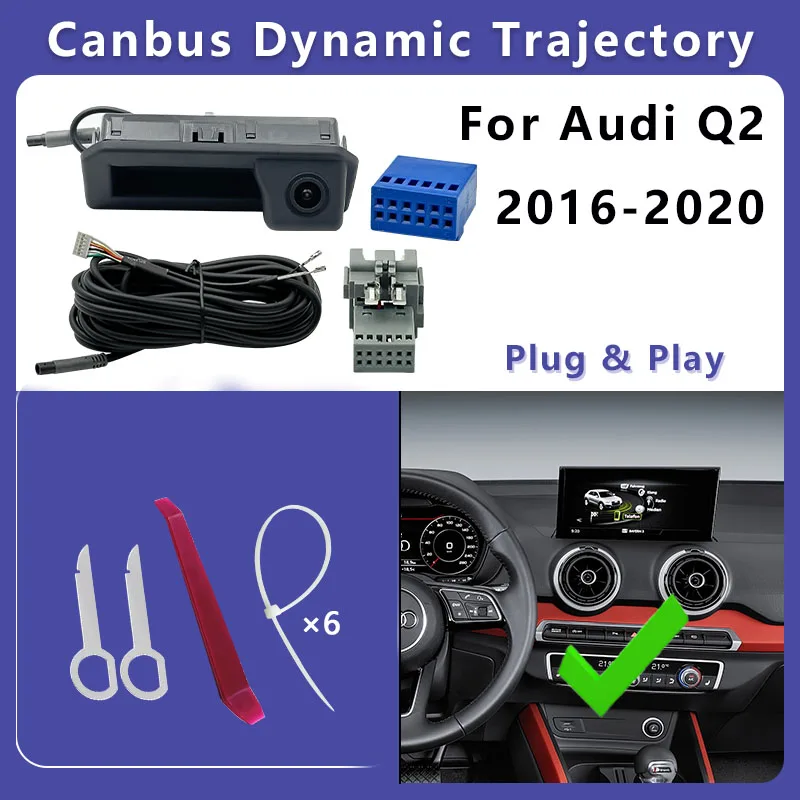iTOPCAM Rear Reversing Camera for Audi Q2 2016 2017 2018 2019 2020  OEM Radio With Canbus Dynamic Trajectory Plug and play