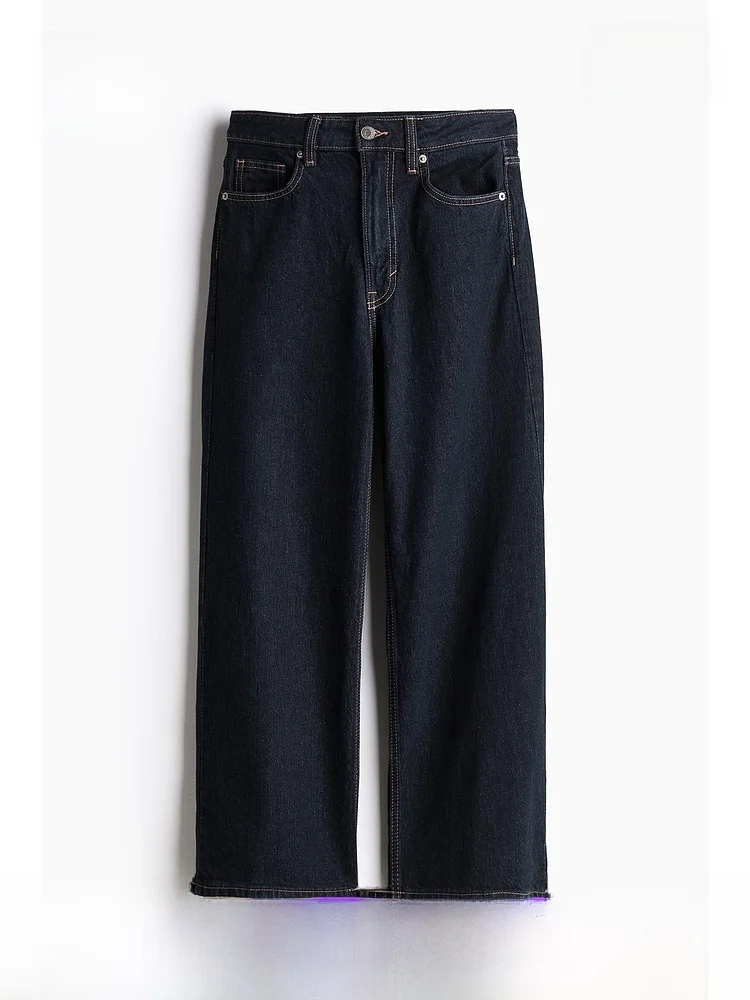 

High Waist Loose Wide Leg Faionable Denim Jeans for Women Spring Season Cotton Polyester Blend Long Pants by H&M