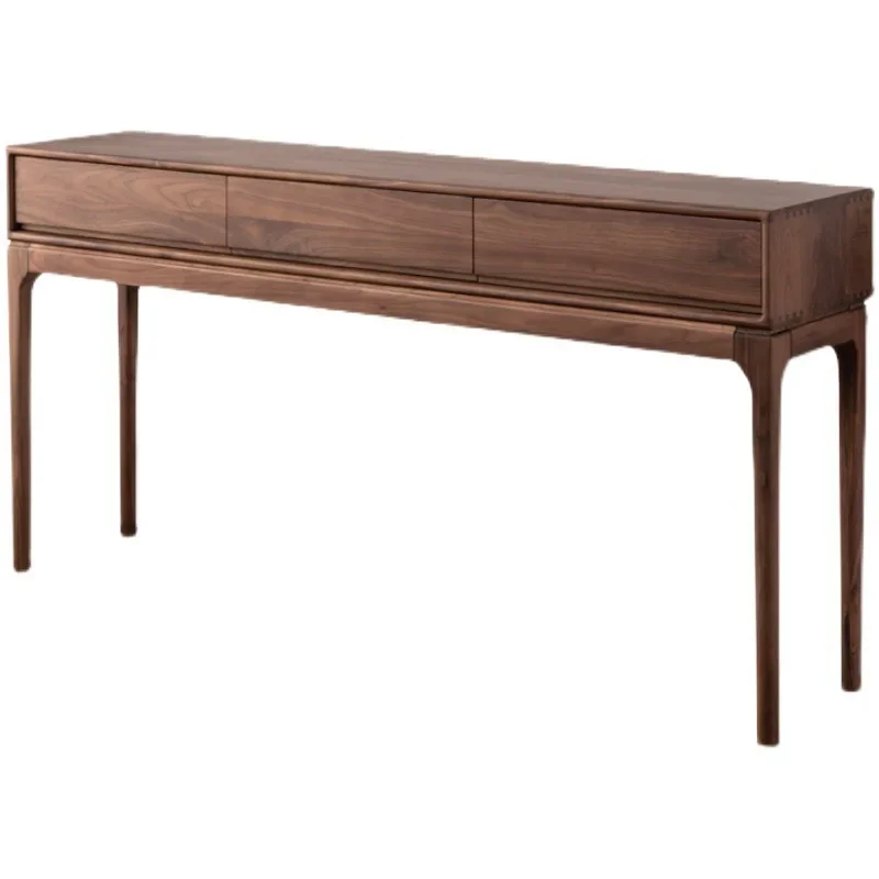 

North American black walnut all-solid wood porch cabinet, Nordic simple tall cabinet