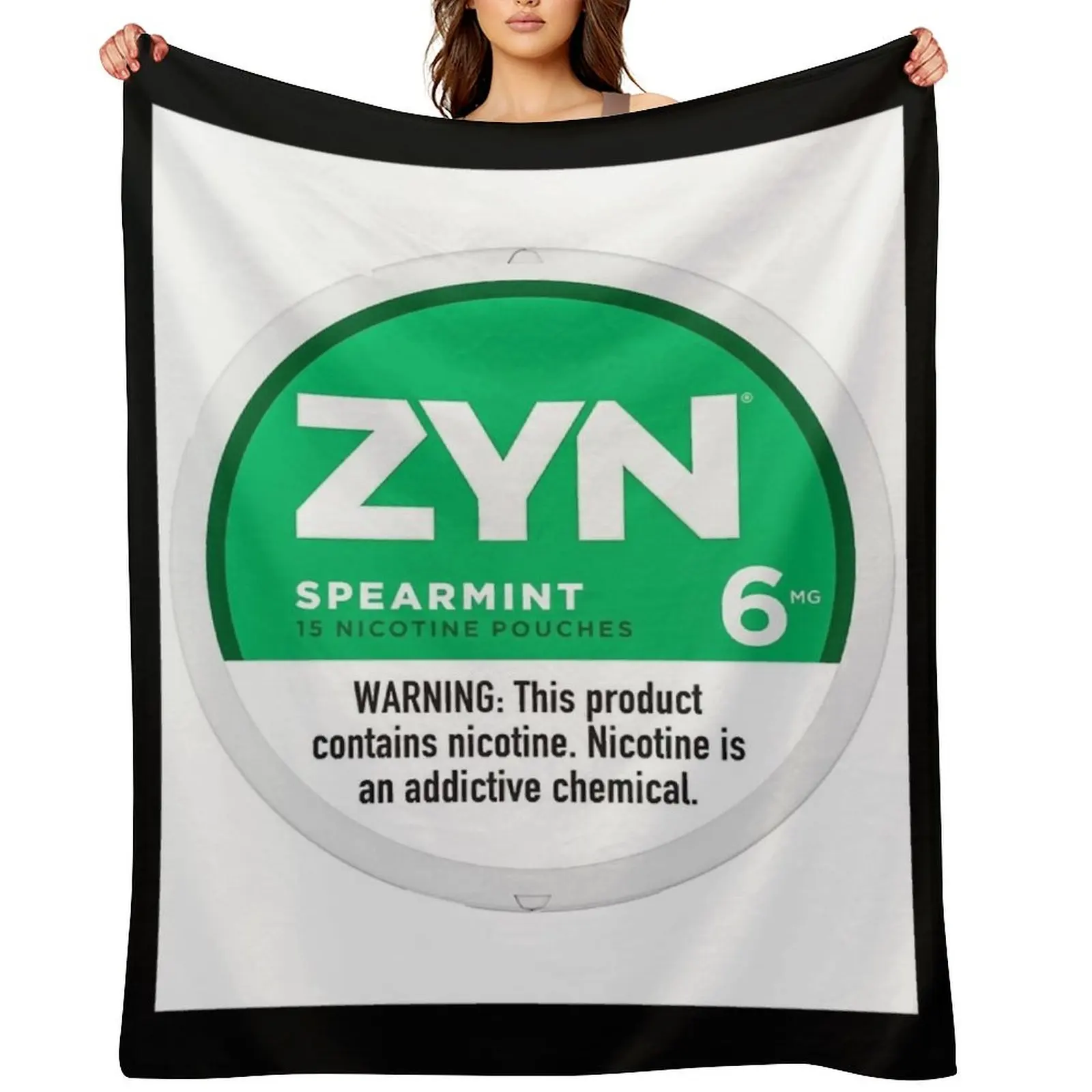 

Zyn Shirt Sticker Nicotine Pouches Poster Chill Cool Mint Throw Blanket Single Kid'S Beautifuls for babies Blankets