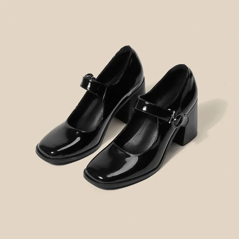 

Women Pumps Chunky Heels Chic and Elegant Woman Square Toe Shoes Ladies Office Wedding Shoes Bride Footwear Zapatos De Mujer