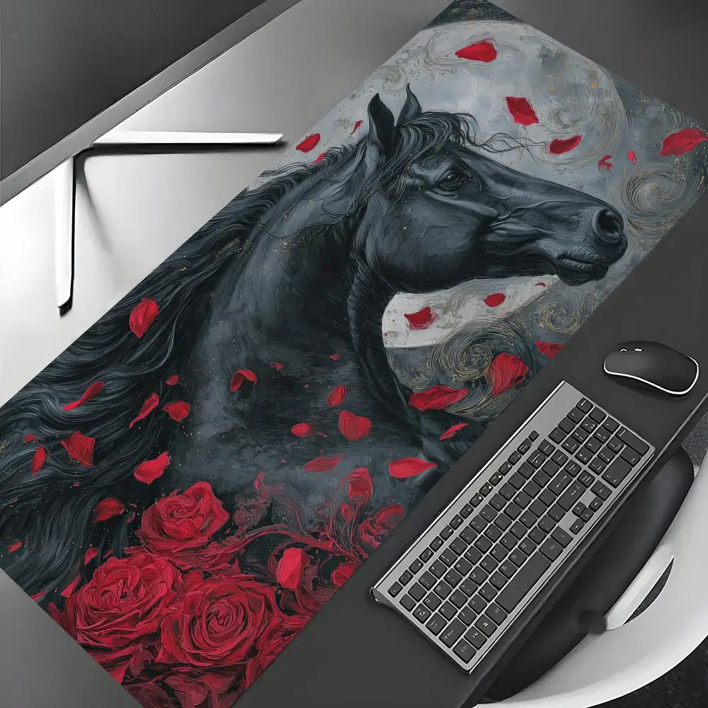 

Dazzling dark horse large Mouse Pad Gaming mats Non-Slip Durable Desk Mat mousepad With Stitched Edge HD printing Office mat