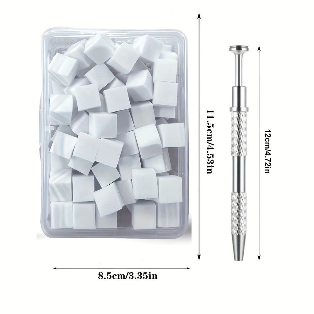 ชุดแปรงฟองน้ำไล่สีสำหรับทำเล็บ 100 ชิ้น พร้อมที่จับ สำหรับทำเล็บเจล แปรงทาสีเล็บ ผงกลิตเตอร์ อุปกรณ์ทำเล็บ