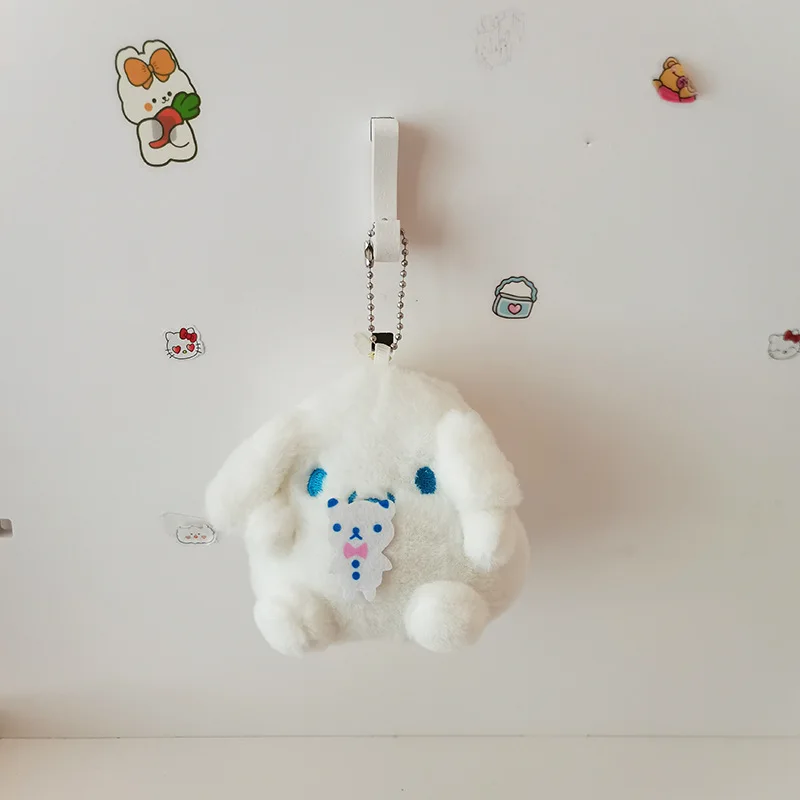 10pcs/lot Kawaii Sanrio Hello Kitty Anime Plush Doll Keychain Cartoon Cinnamoroll Pendant Coin Purse Storage Bag  Toys