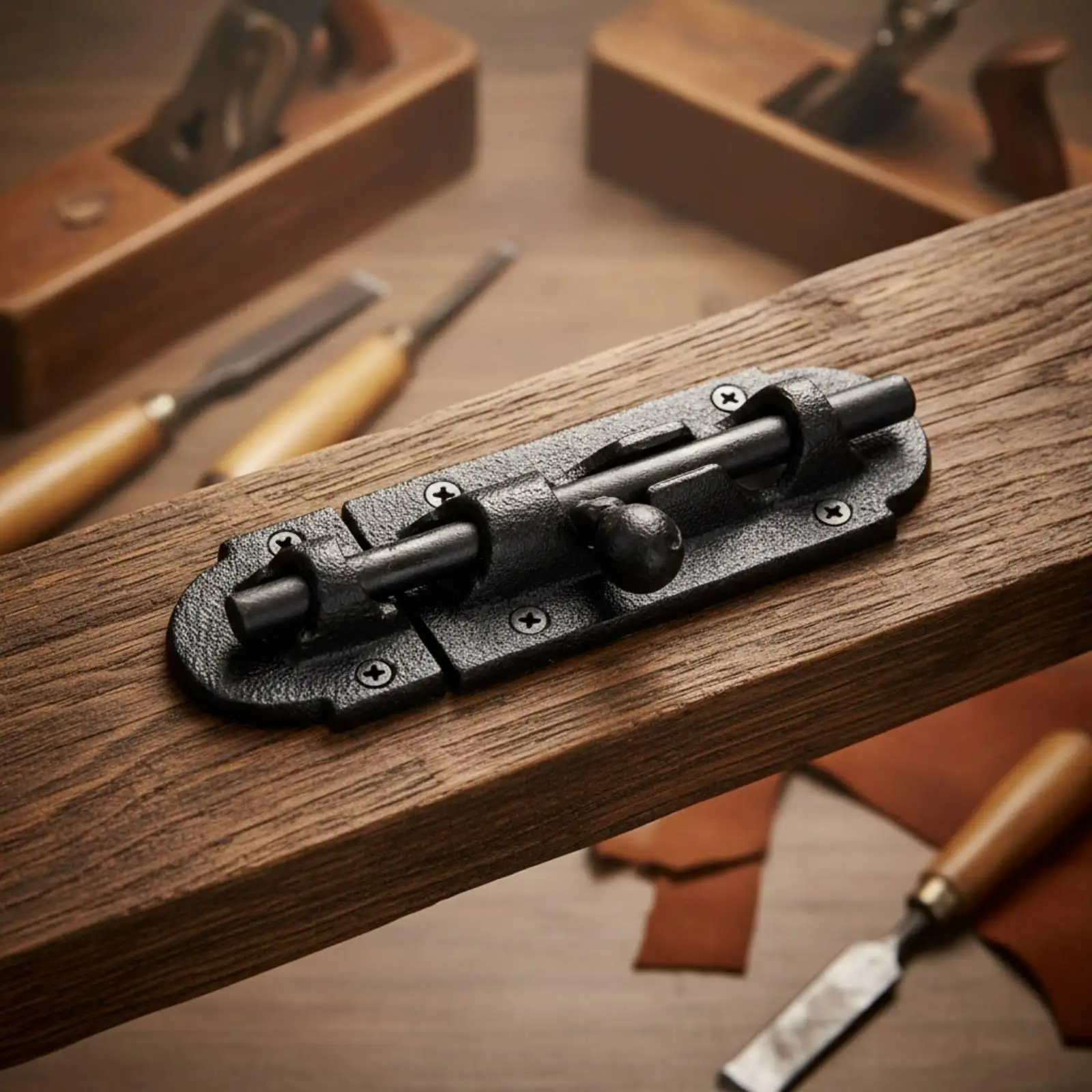 Door Latch Antique-Style Sliding Bolt Latch Cast Iron Sliding Bolt Gate Lock for Homeowners, Home-Improvers, Wooden Doors,