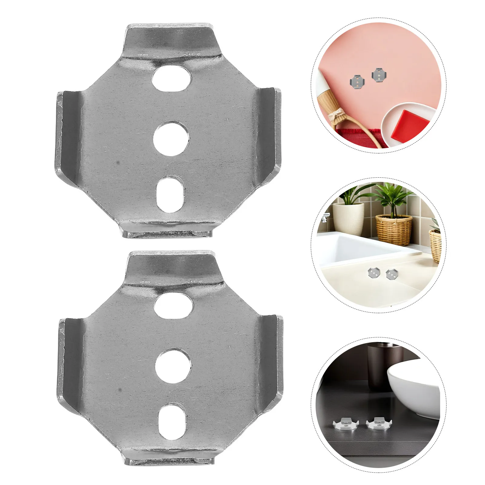 

6Pcs Towel Bar Mounting Brackets Stainless Steel Bathroom Rail Support Brackets Wall Mounted Towel Rack Base Spacers Toilet Roll