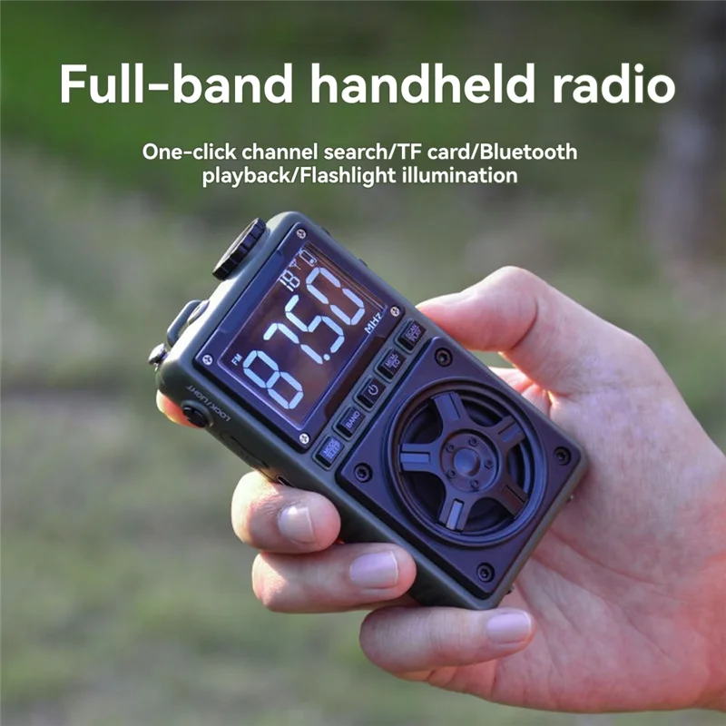 ABGI-Mini rádio portátil multifuncional AM/FM portátil de bolso Bluetooth digital para idosos cartão de banda completa