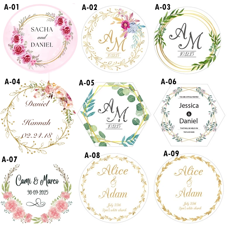 100pcs/Lot Personalized Custom Logo Stickers Clear Transparent Rose Gold Foil Silver Business Logo Stickers Wedding Stickers