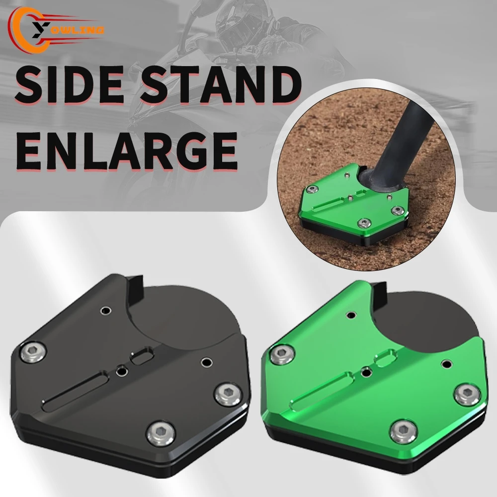 

For Kawasaki KLR 650 KLR650 2008-2024 2025 2023 2022 2021 Motorcycle CNC Kickstand Foot Side Stand Extension Pad Support Plate