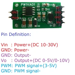 2 PCS PWM To 0-5V/0-10V Frequency To Voltage Converter DAC Module For Smart Home