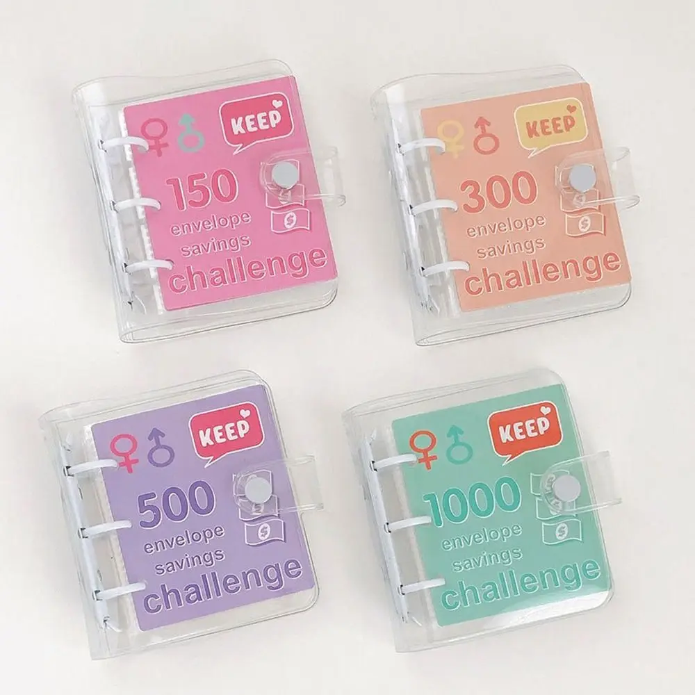 เครื่องผูกขนาดเล็กประหยัดเงินแบบท้าทายประหยัดเงินสมุดใบหลวมใช้ซ้ำได้พร้อมซองเก็บเงินสด