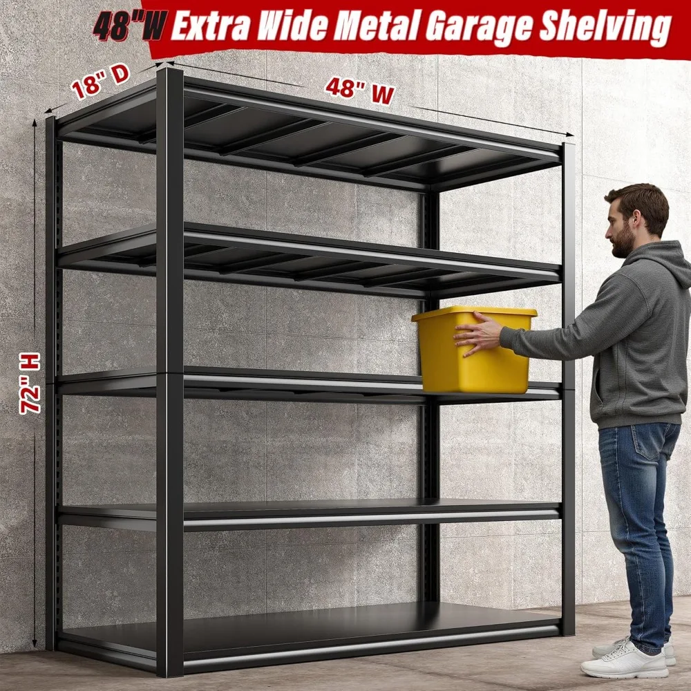 Adjustable Heavy Duty Metal Storage Shelves for Garage, Pantry, and Warehouse with 2500LBS Capacity