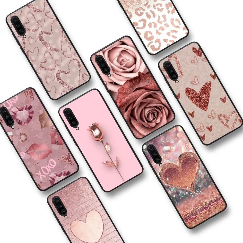 Love Rose Gold Style Phone Case For Xiaomi Mi 5X 8 9 10 11 12 Lite Pro 10T PocoX3pro PocoM3 Note 10 Pro Lite