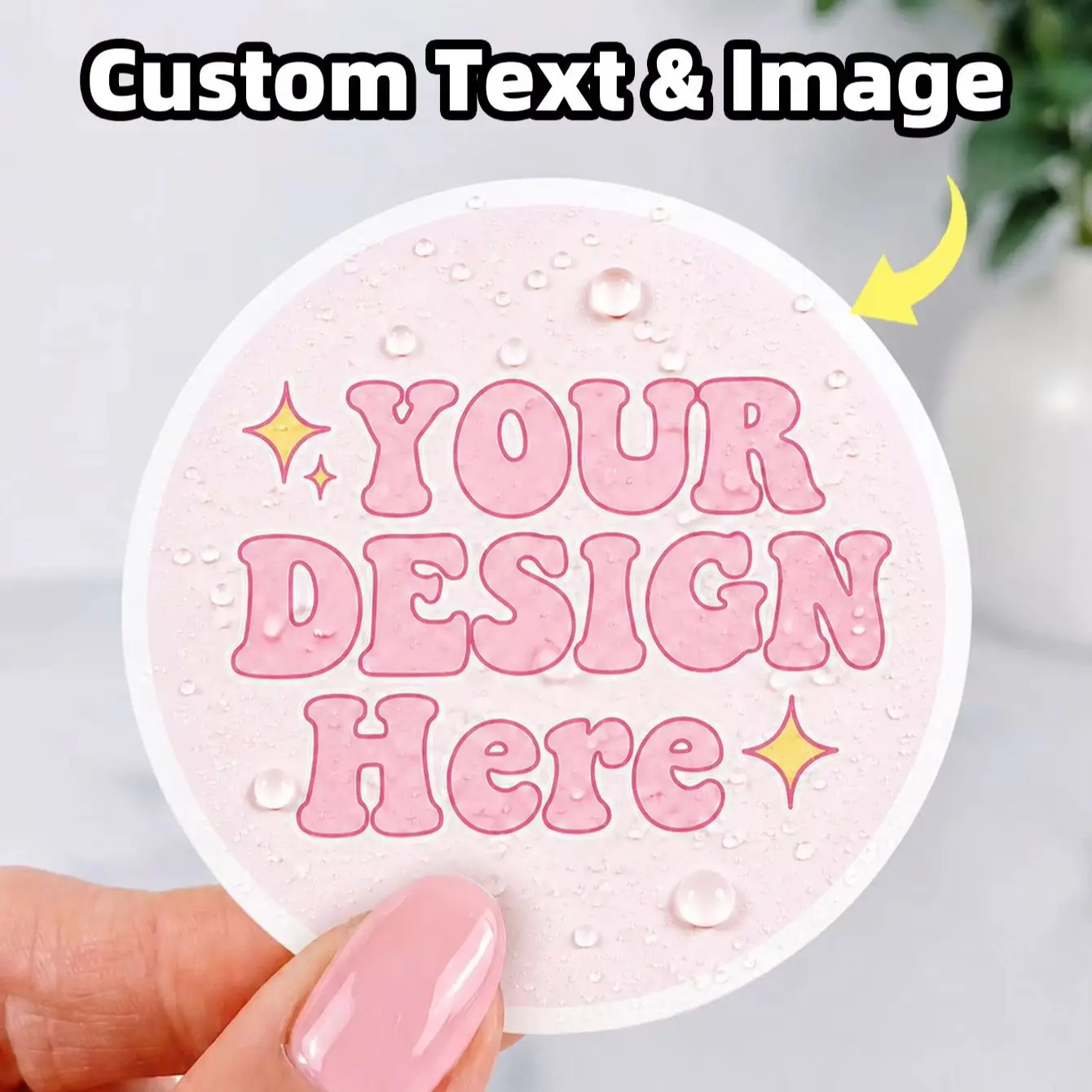 1-100Pcs Round Custom Stickers, Personalized Text Image Labels for Handcraft Embellishment, Gift Pouches & Invitation Accents