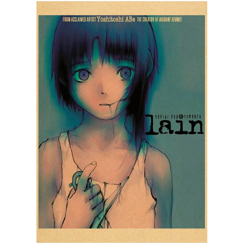 serial experiments lain Poster Anime Wall Art Home Decorative Painting Children\'s Room Decor Wall Sticker