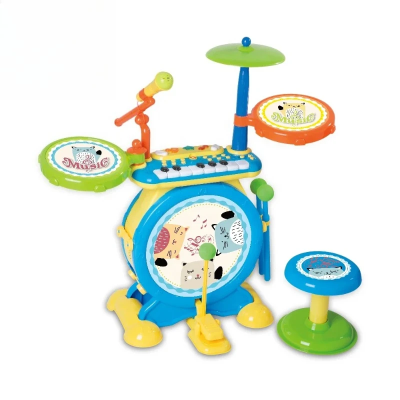

Plastic Educational Jazz Drum Plastic Battery Powered Toy Musical Instrument