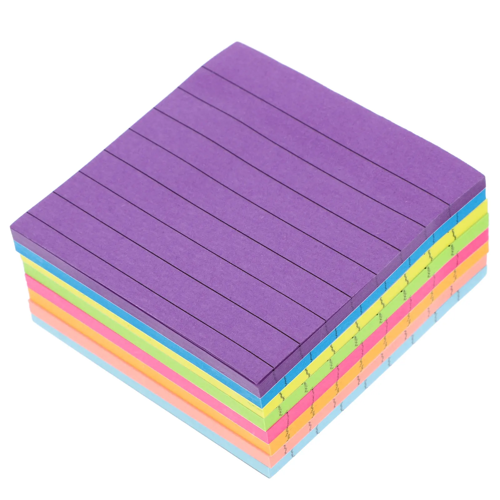 

8 Pcs Fluorescent Note Book Adhesive Memo Pads Lined Sticky Notepads Notebooks Stickers Tabs