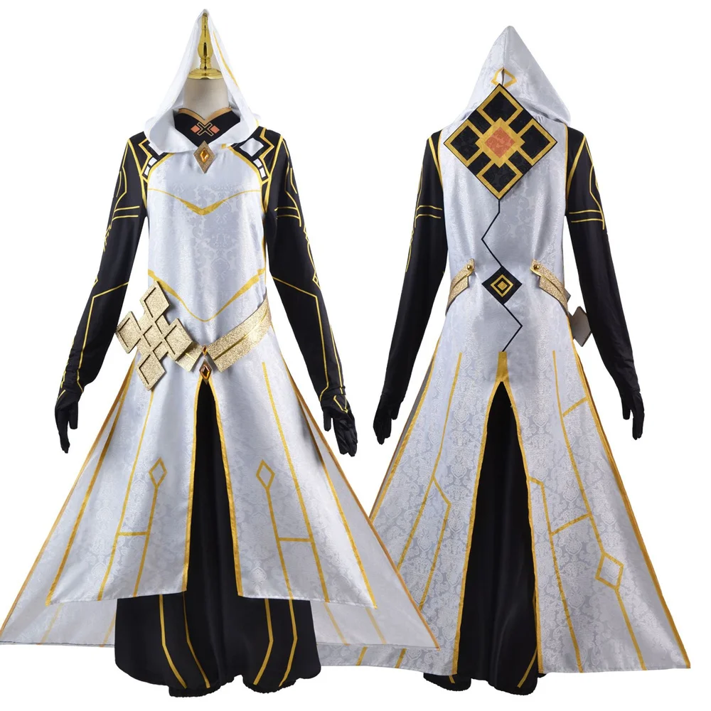 ZhongLi Morax Game Cosplay Traje para Mulheres e Homens, Tecido Texturizado, Zhong Li Archon, Roupas de Halloween