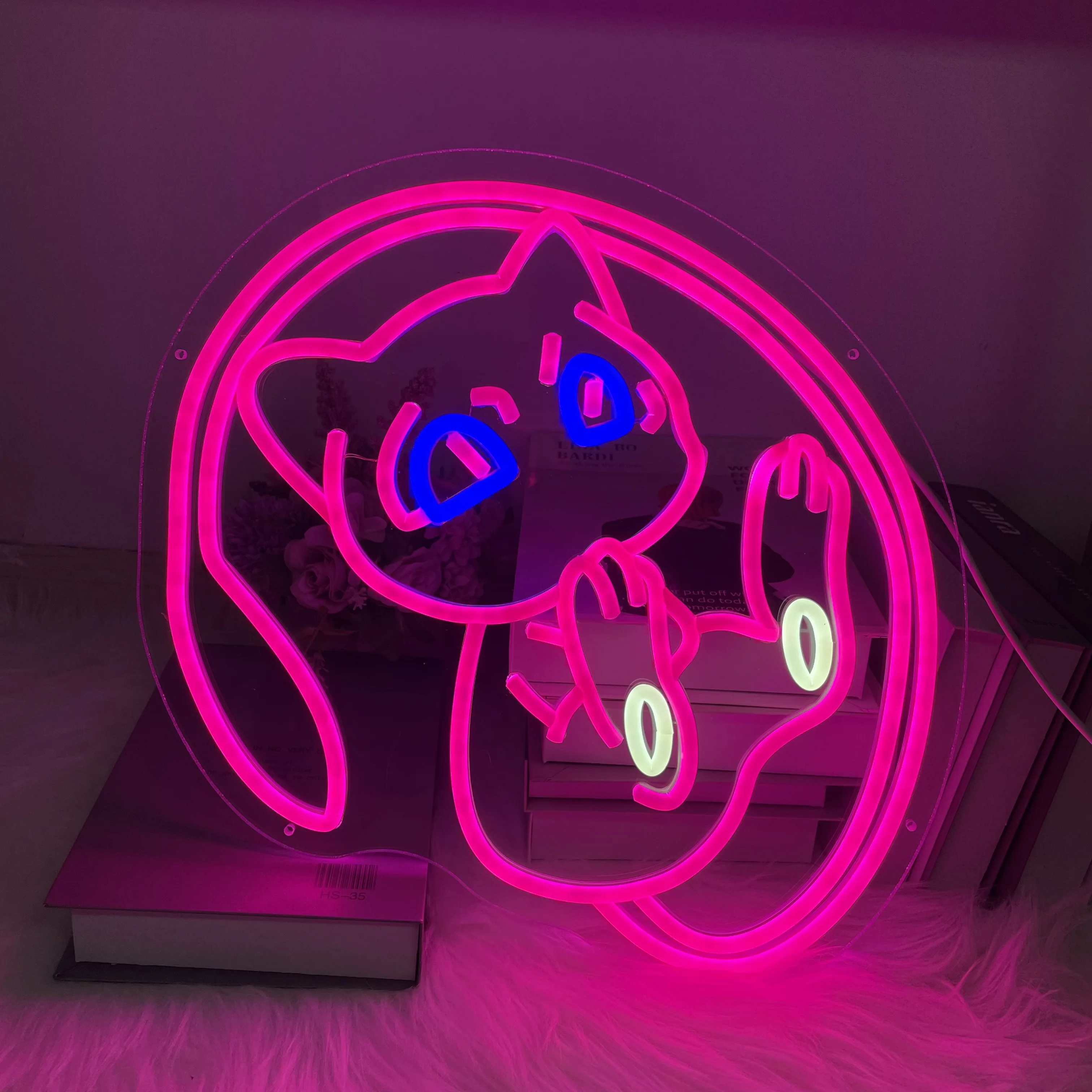 Cat Neon Sign,Cute Animal Neon Sign,Janpanese Neon Sign ,Game Room Decor,Gift for Kids