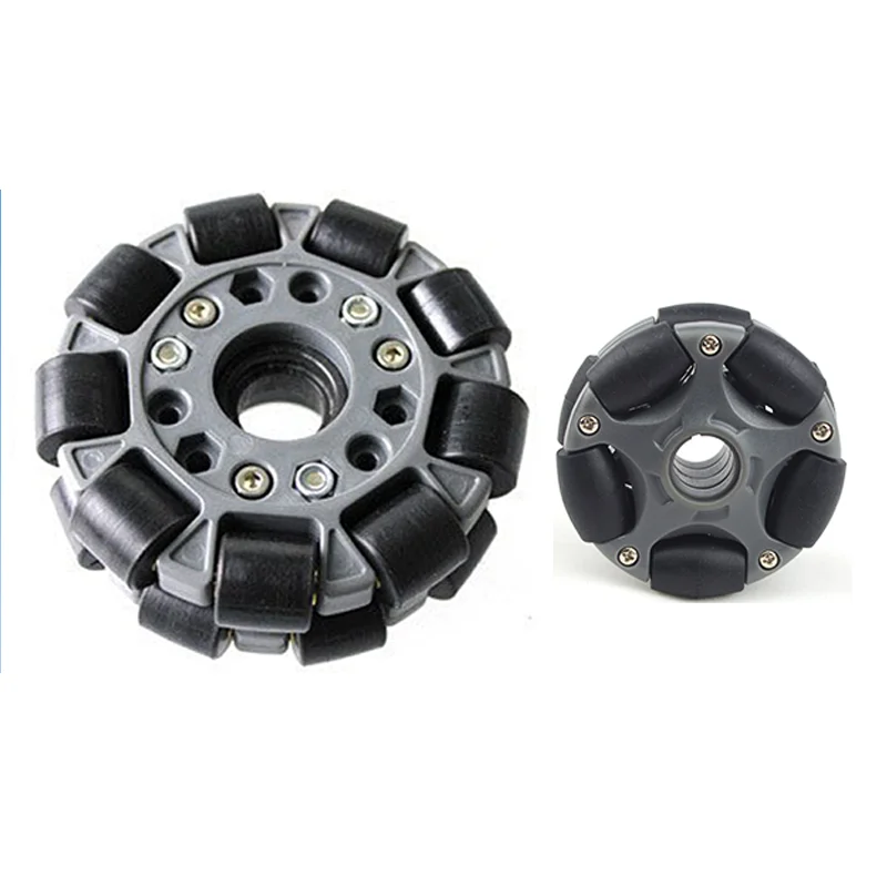 Robot ROS Cart Rubber Wheels, Dual Nylon Omnidirectional Wheels, 58mm/100mm Diameter