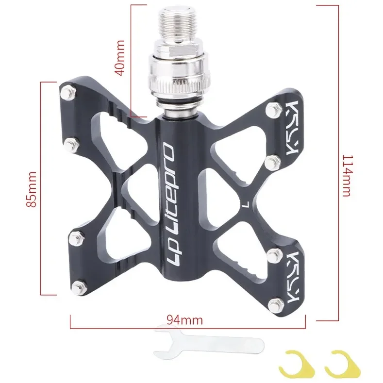 LP Litepro K5 Quick Release Bicycle Pedal Folding QR Pedal Aluminum Alloy Ultralight Antislip Road Bike Sealing Bearing Pedals