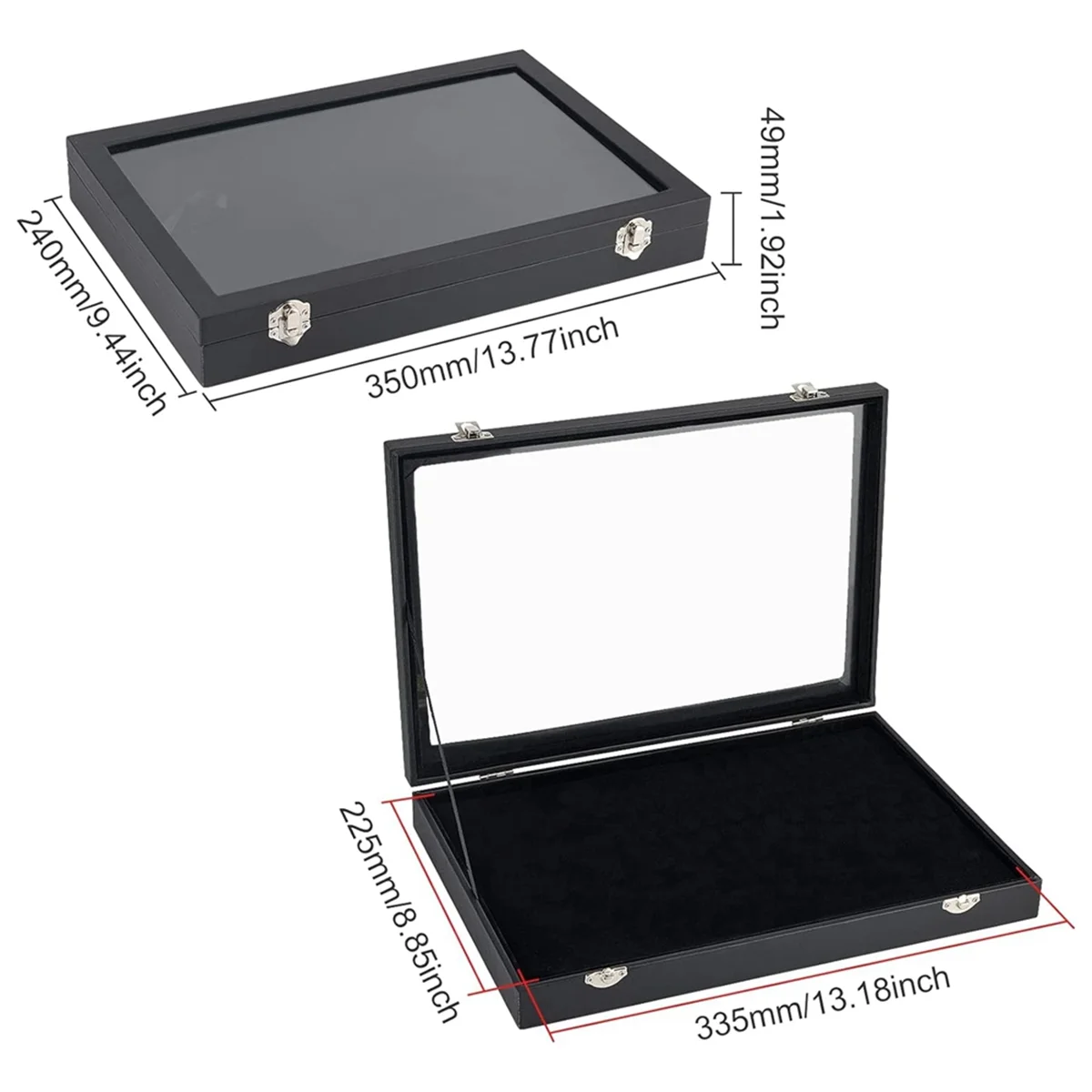 

Badge Storage Box Transparent Dustproof Brooch Box Medal Display Stand, Jewelry Medal Collection Display Frame, L