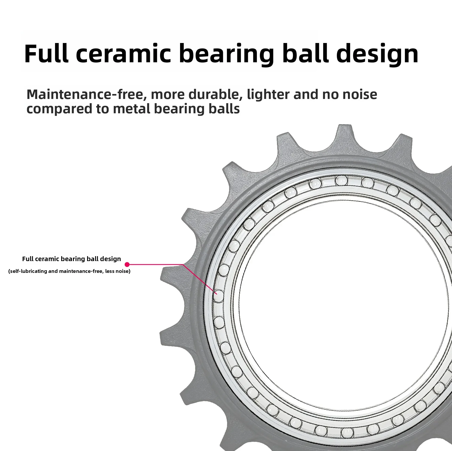Dual Color Oxidation 18T Hollow Eccentric Pulley with Ceramic Bearing, 12 Speed Bike Rear Derailleur Replacement Parts 5PCS
